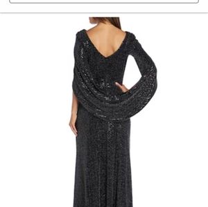 R & M Richards drape sleeve gown